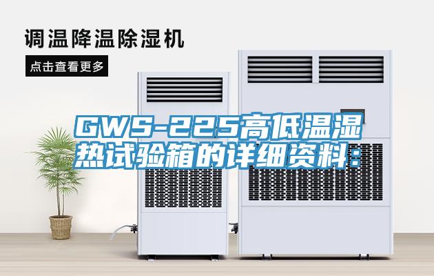 GWS-225高低溫濕熱試驗箱的詳細資料：