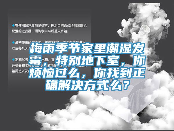 梅雨季節家裏潮濕發黴，特別地下室，你煩惱過麽，你找到正確解決方式麽？